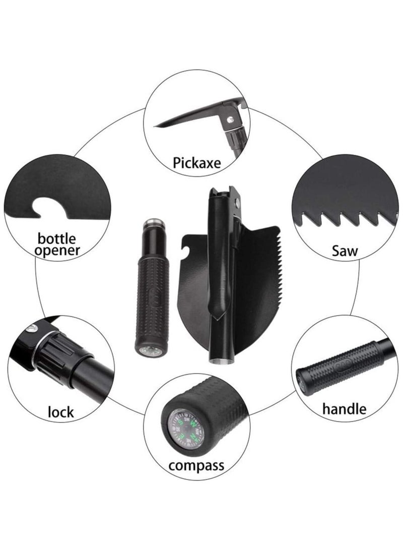 Military Portable Folding Shovel and Pickax, Small Compact Pickaxe with Carrying Pouch, Military Entrenching Survival Multitool for Camping, Hiking, Backpacking, Pouch Included  - Image 5