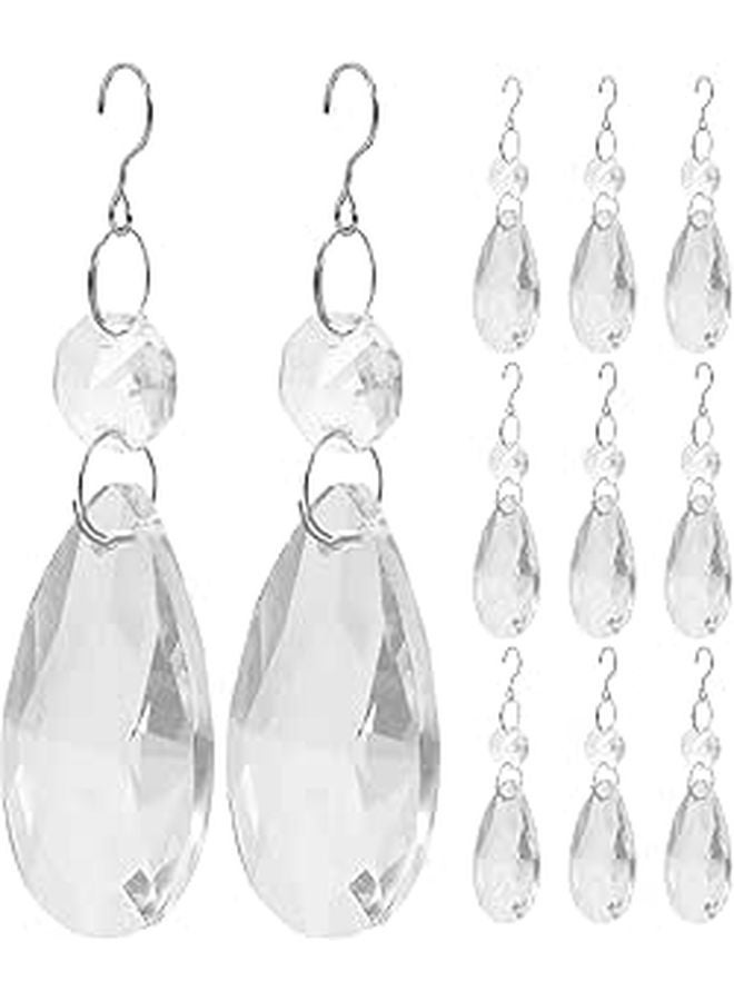12Pcs Crystal Prism Suncatchers Hanging Ornaments With Curved Hooks For Window Sunlight Decoration - Image 1