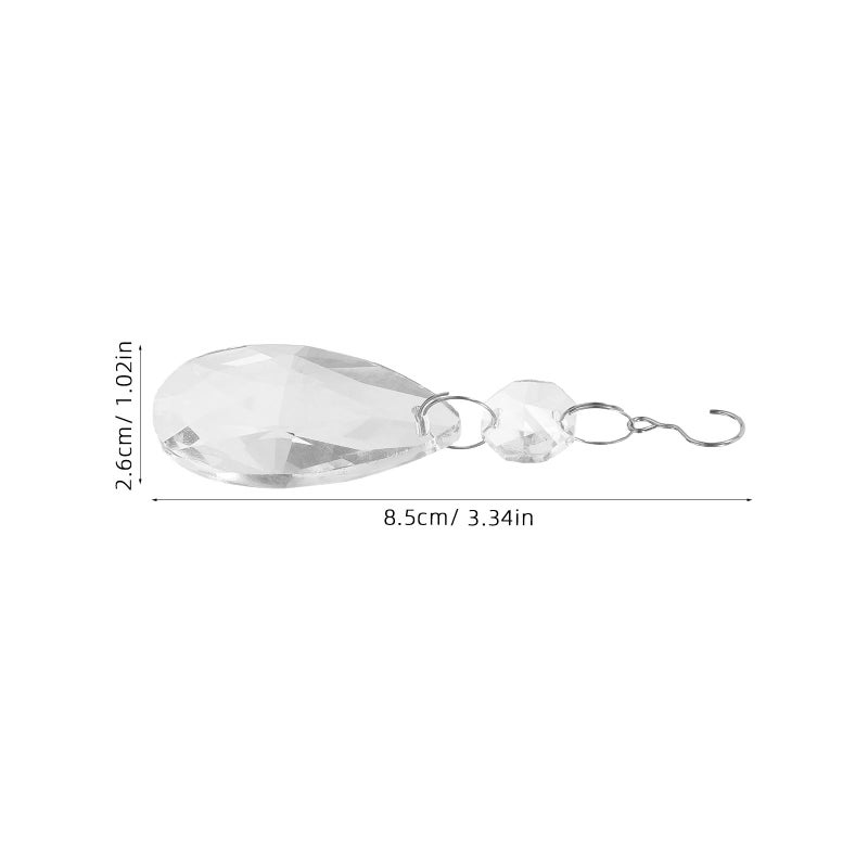 12Pcs Crystal Prism Suncatchers Hanging Ornaments With Curved Hooks For Window Sunlight Decoration - Image 3