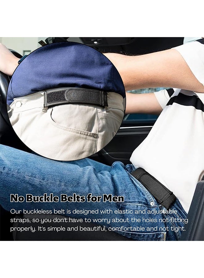 4 Pcs No Buckle Belt,Lazy Adjustable Belt, Adjustable Invisible Side Belts for Men Work,Home,Traveling,Jeans Pants, Convenience Belts - Image 5