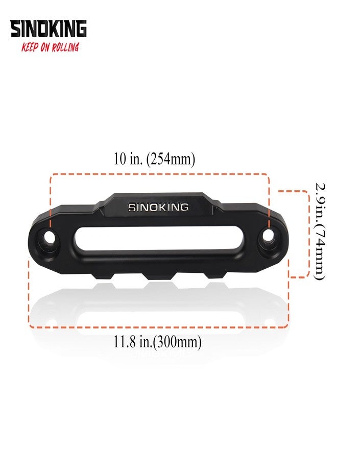 Sinoking Winch 10 inch Aluminum Hawse Fairlead for 8000-15000 LBs Synthetic Winch Rope (Black textured coating) - Image 2
