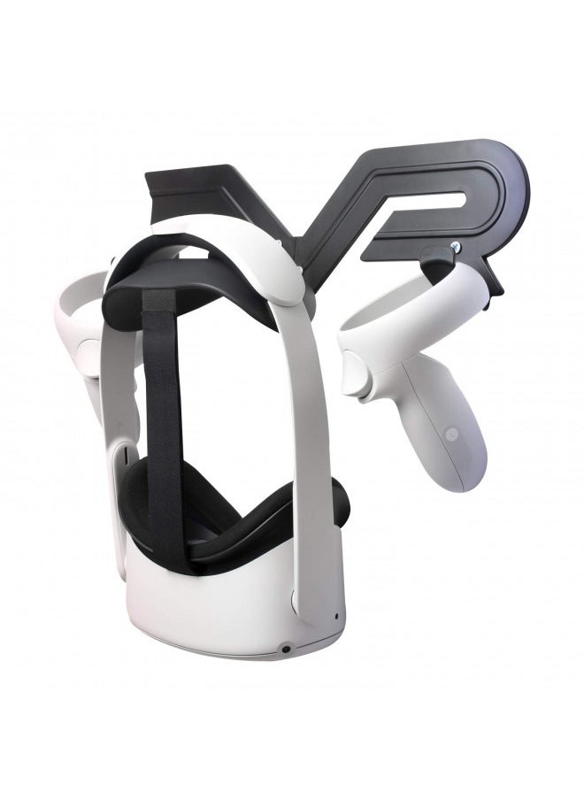 CNBEYOUNG VR Headset Wall Mount Storage Stand Hook Compatible with Quest 3S 3 Quest 2 Pro, Apple Vision Pro, Valve Index, PSVR 2, HTC Vive, Pico 4, Pimax VR MR XR Headsets and Controllers (Black)