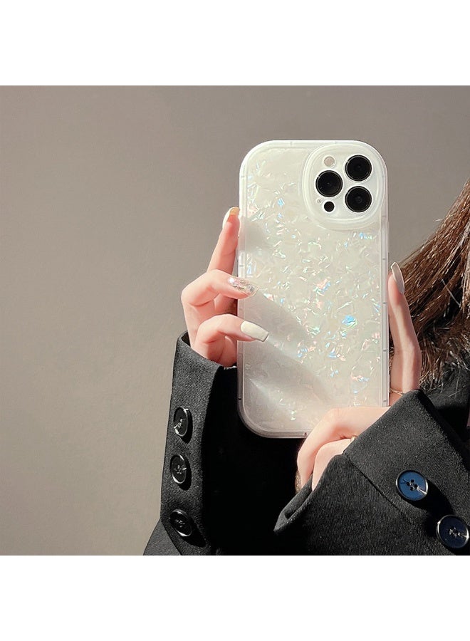 NIBEMINENT Dreamy Shell Pattern Protective TPU Case Cover For iPhone 16 Pro Max, Radiant Whiteness