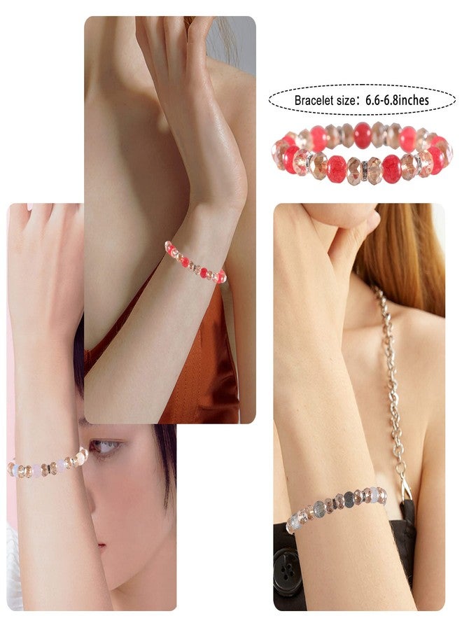 PIPITREE 16PCS Crystal Bracelet Beaded Bracelets for Women, Colorful Stackable Stretch Beads Bracelets Healing Crystals Rhinestone Spacers Anxiety Relief Gifts for Women - Image 5