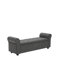 BLACK OAK BLACK OAK Landaverde Upholstered Flip top Storage Bench 2 Seater Sofa Couch Poufffe Storage Ottoman (Standard,Grey)  - Image 5