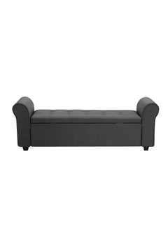 BLACK OAK BLACK OAK Landaverde Upholstered Flip top Storage Bench 2 Seater Sofa Couch Poufffe Storage Ottoman (Standard,Grey)  - Image 4