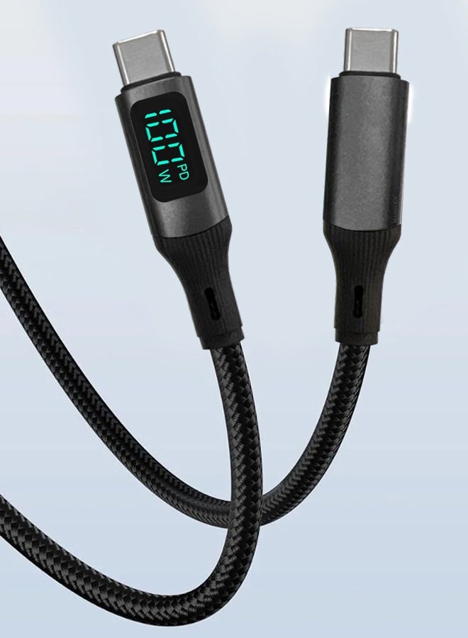 CATANES كابل شحن سريع 100 واط USB-C إلى USB-C - مع عرض الطاقة المدمج، PD 3.0 وتصميم مضفر متين 1 متر - أسود - Image 4