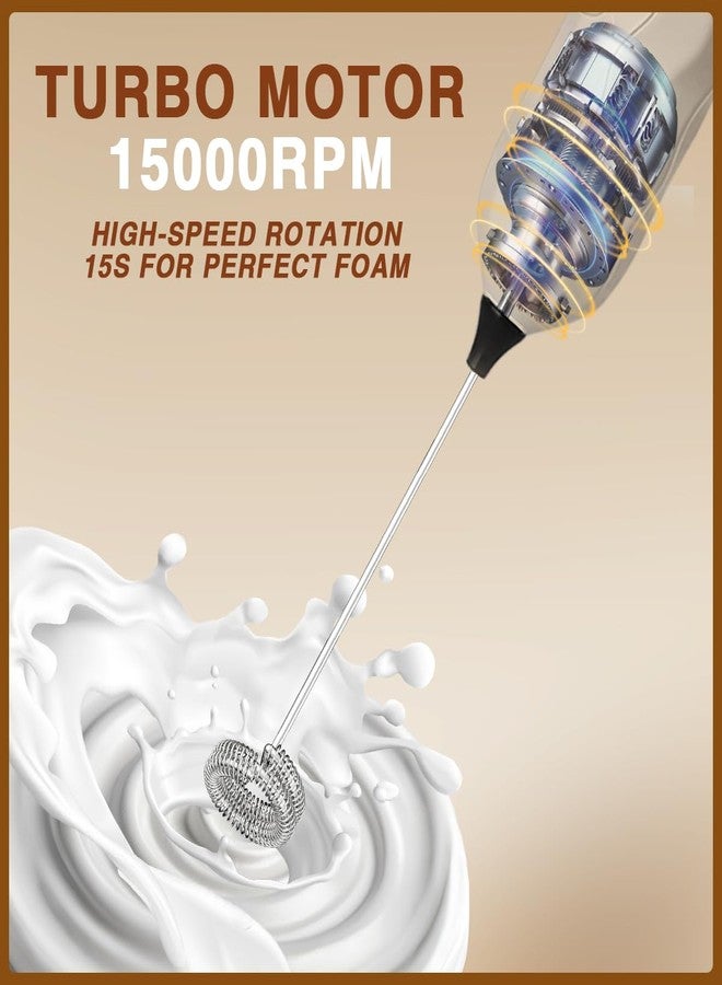 SUPRUS Ultra Fast Handheld Milk Frother Double Whisk with Stand 2 Batteries Stainless Steel for Lattes Cappuccino Matcha Hot Chocolate Coffee Bar Accessories Kitchen Gadgets Gift - Image 3