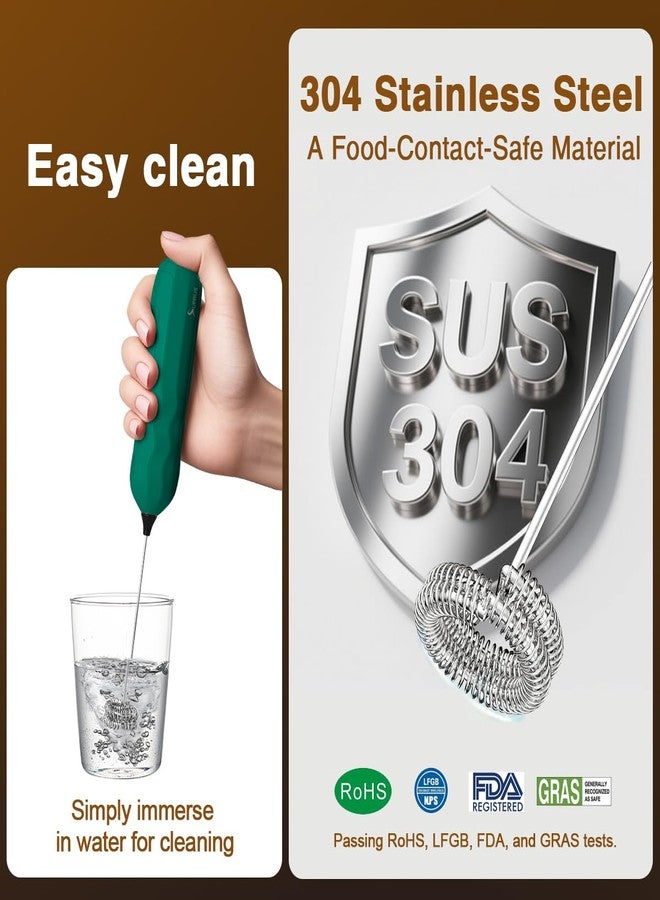 SUPRUS Ultra Fast Handheld Milk Frother Double Whisk with Stand 2 Batteries Stainless Steel for Lattes Cappuccino Matcha Hot Chocolate Coffee Bar Accessories Kitchen Gadgets Gift - Image 4