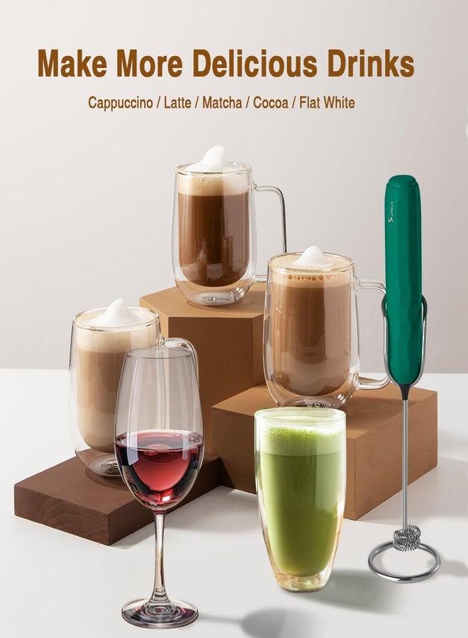 SUPRUS Ultra Fast Handheld Milk Frother Double Whisk with Stand 2 Batteries Stainless Steel for Lattes Cappuccino Matcha Hot Chocolate Coffee Bar Accessories Kitchen Gadgets Gift - Image 5