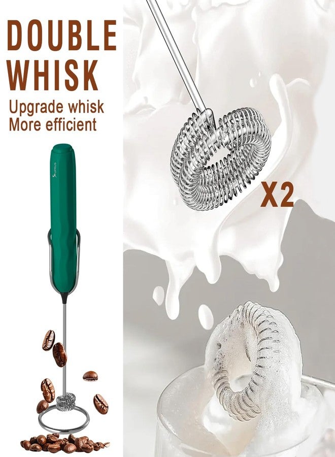 SUPRUS Ultra Fast Handheld Milk Frother Double Whisk with Stand 2 Batteries Stainless Steel for Lattes Cappuccino Matcha Hot Chocolate Coffee Bar Accessories Kitchen Gadgets Gift - Image 2