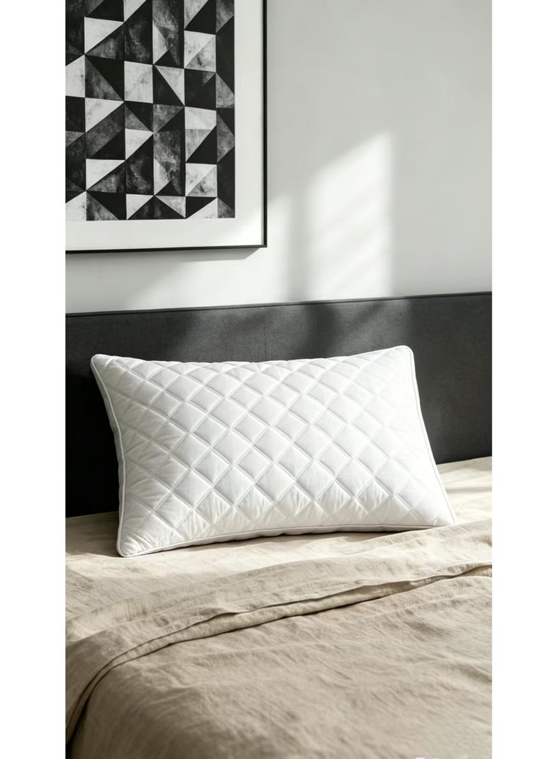بلاكو وسادة سرير محشوة ناعمة مقاس 70x50x7 سم لون أبيض قطعة واحدة - Image 1