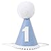 YOUAME Blue 1st Birthday Party Hat Crown for Birthday Decorations Photo Props and Dressing - Image 3