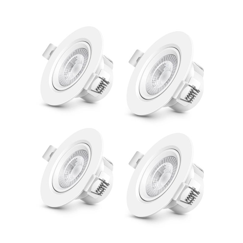 wipro Garnet 12W Round Led Wave SpotlightCob Spotlight for CeilingCool White Light 6500KAdjustable DesignRecessed Tiltable Downlighter for False CeilingCutout 125MmPack of 4 - Image 2