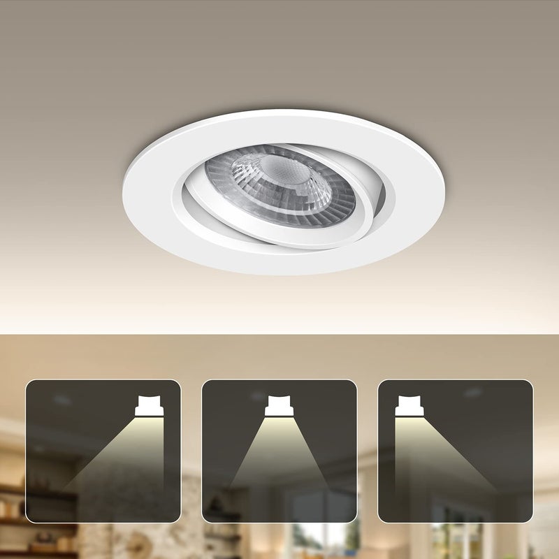 wipro Garnet 12W Round Led Wave SpotlightCob Spotlight for CeilingCool White Light 6500KAdjustable DesignRecessed Tiltable Downlighter for False CeilingCutout 125MmPack of 4 - Image 5