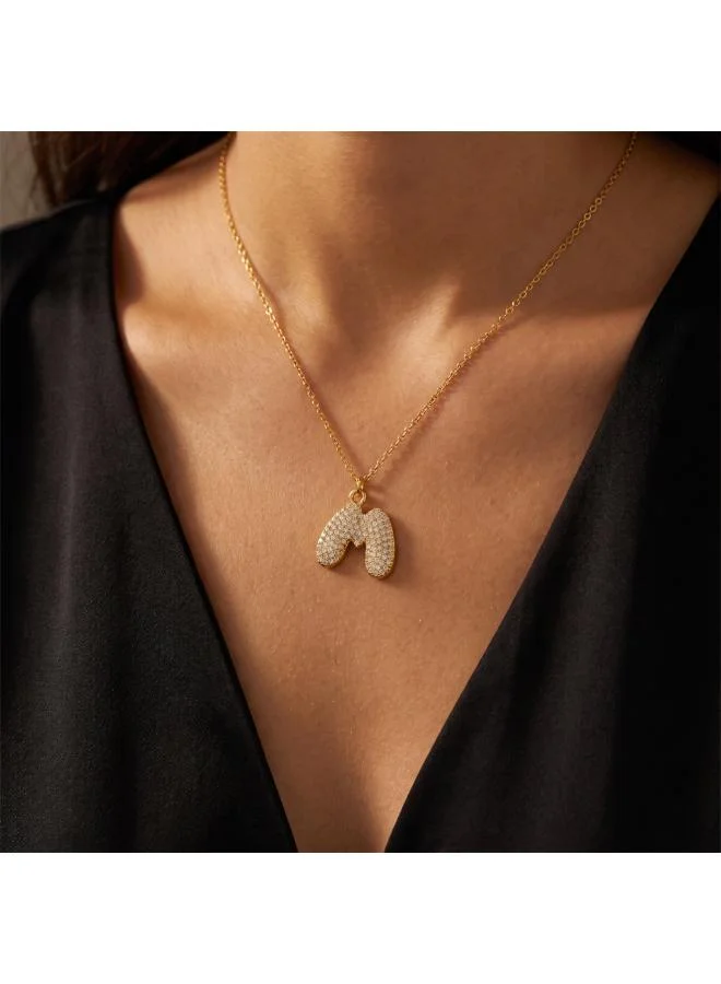 روفو Letter M Bubble Initial Necklace