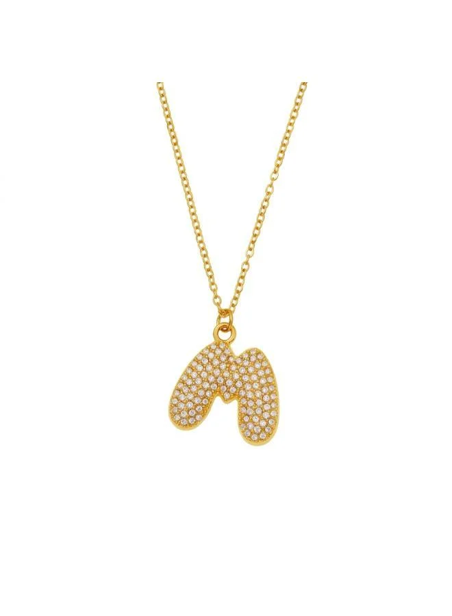 روفو Letter M Bubble Initial Necklace