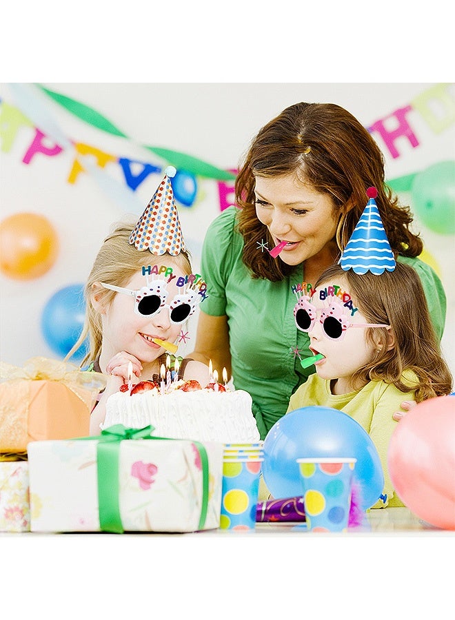 Photon Party Colorful Hats Set, DIY Birthday Paper Party Hats kit, With Fun Whistles Happy Birthday Glasses - Image 5