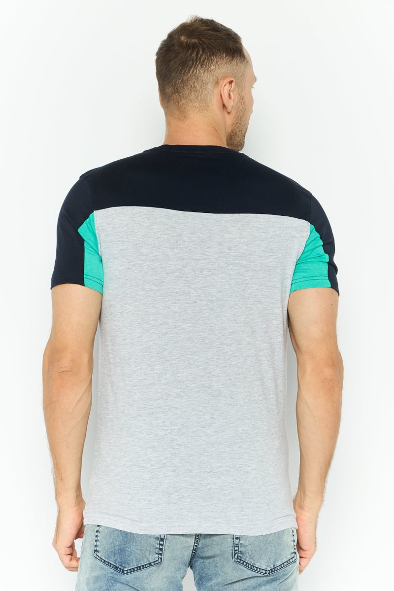 CROSSHATCH Men Round Neck Embroidered Logo Short Sleeves T-shirt, Dark Navy - Image 4