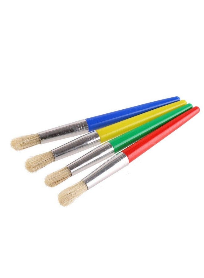 VEYLIN 4 Pcs Spill Proof Paint Cups And 4 Color Hog Bristle Paint Brushes With Handles For Kids - Image 2