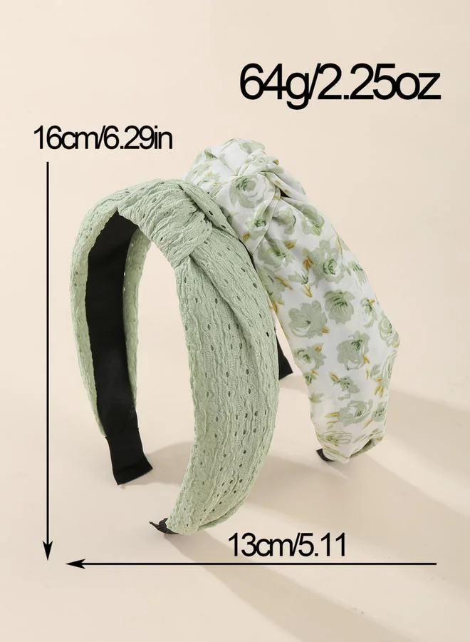 تايك تو Take Two Set of 2 - Green Knot Detail Headband