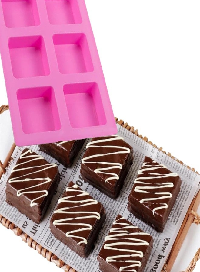 iefoah 2pcs Silicone Square Molds Brownie Cupcake Mini Muffin Cake Pan Non-Stick Silicone Cake Molds for Brownie Cupcake Baking Tools - Image 2