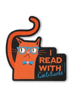 I Read With Catitude Sticker 