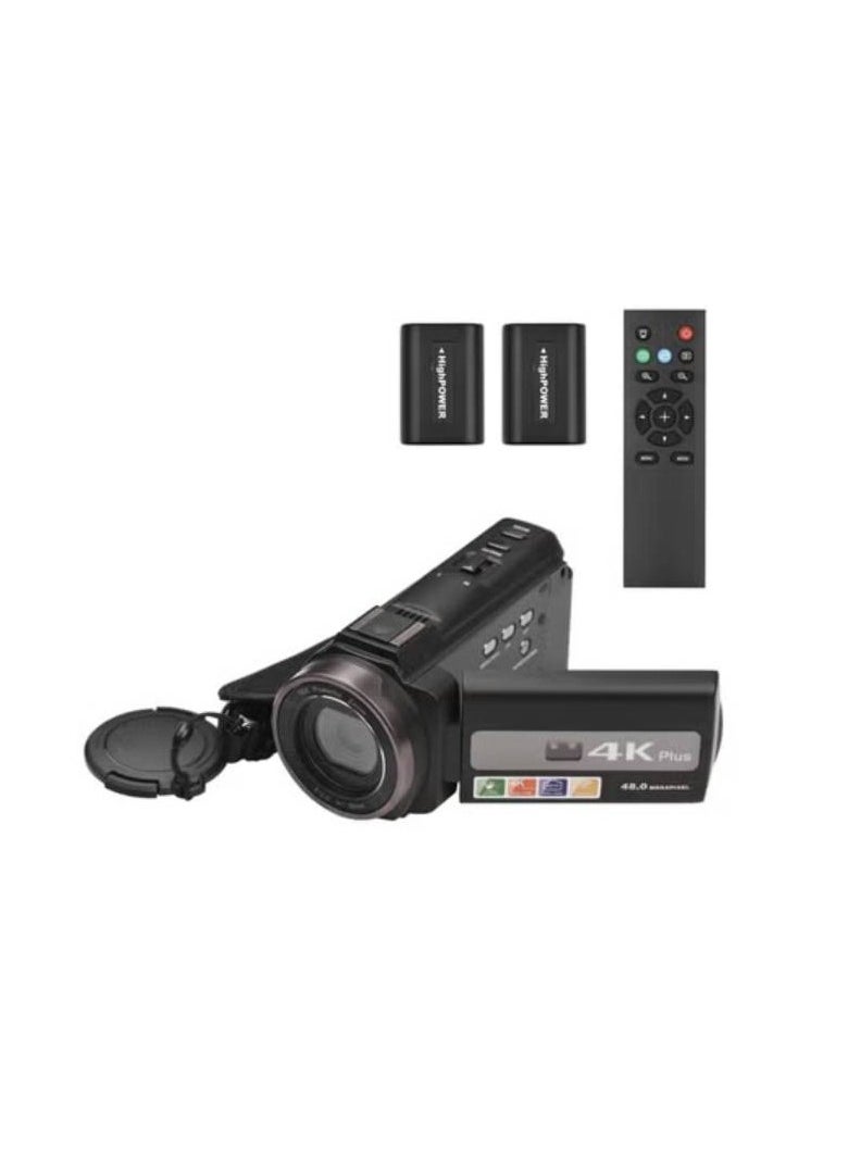 AROAQ WiFi Digital Video Camcorder With 4K 60FPS 48MP HD Recording 16X Zoom 3 Inch Touchscreen Batteries And Remote Control  - Image 1