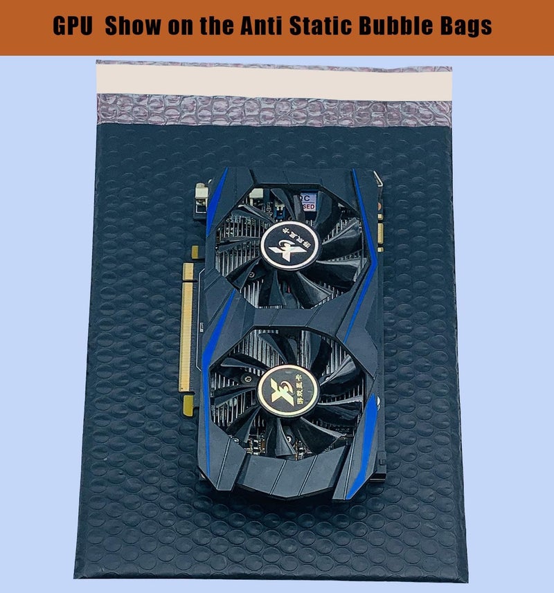 Seadasyoon أكياس فقاعية مضادة للكهرباء الساكنة، 10 قطع أكياس مكونات إلكترونية قابلة لإعادة الاستخدام مضادة للكهرباء الساكنة مقاس 8×12 بوصة، مع ملصق مضاد للكهرباء الساكنة وأكياس فقاعية مزدوجة الجدران للتغليف أو النقل - Image 3