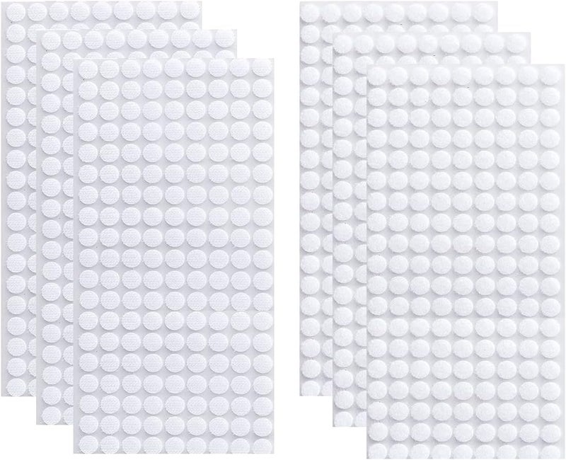 Vkey 1008pcs 0.39in Diameter Sticky Back Coins Hook Loop Self Adhesive Dots White - Image 3