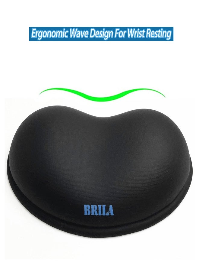 BRILA Ergonomic Silicone Mouse Wrist Rest, Cooling Silica Gel PU Leather Mouse Wrist Support Pad for Office Work and Laptop Computer Gaming - Image 2