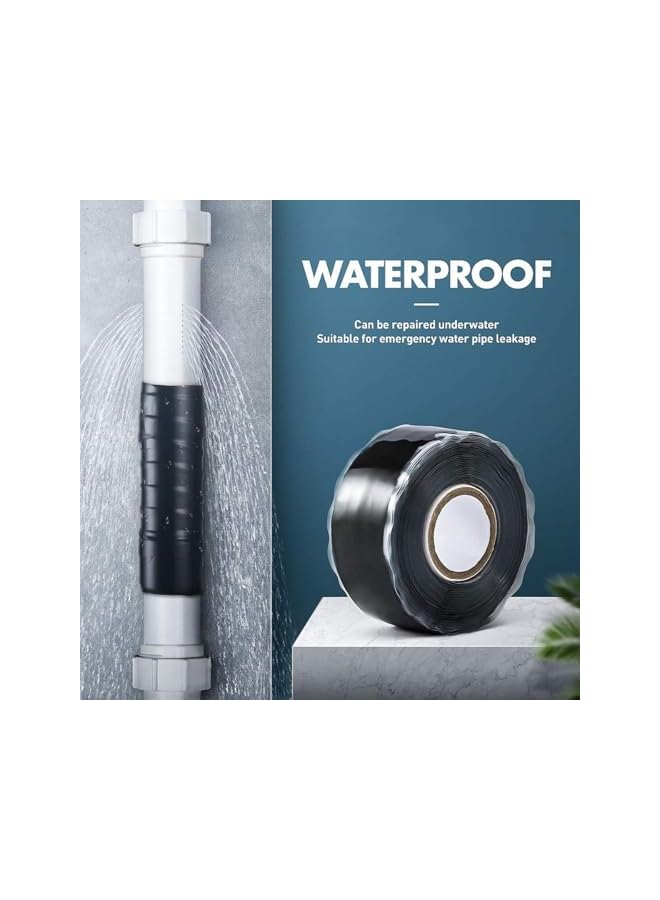 promass 2PCS Heat Resistant Tape, Self-Adhesive Silicone Tape for Soldering, Masking, 1inch by 4.9ft（25mm*150cm）Black - Image 5