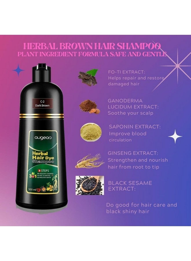 Nielies Instant Herbal Hair Coloring Shampoo for Grey Hair, 16.9 Fl Oz, For Women & Men, 3 in 1 Hair Black Dye Shampoo, Ammonia-Free - Image 2