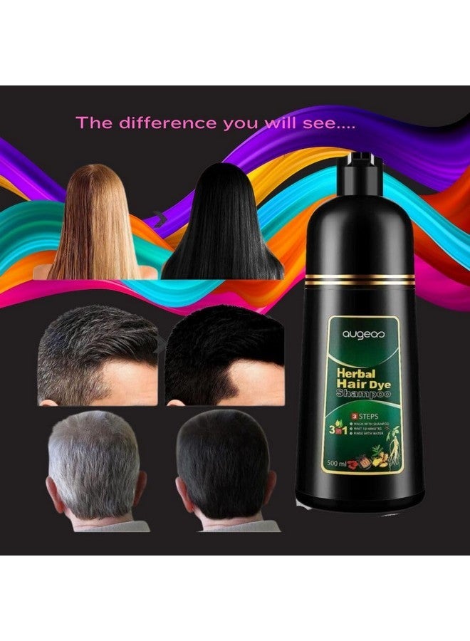 Nielies Instant Herbal Hair Coloring Shampoo for Grey Hair, 16.9 Fl Oz, For Women & Men, 3 in 1 Hair Black Dye Shampoo, Ammonia-Free - Image 5