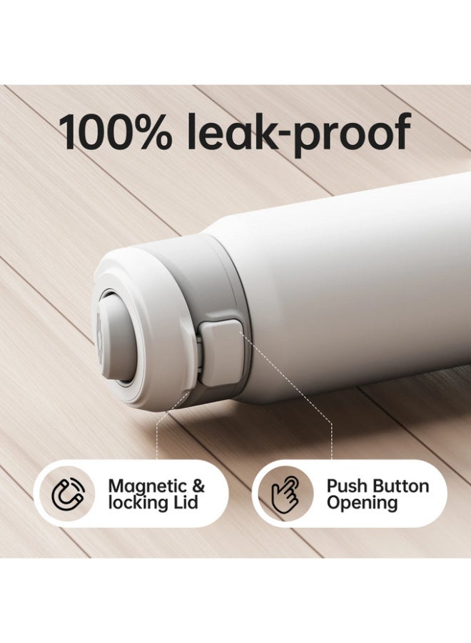 FjBottle Insulated Magnetic Water Bottle - Reusable Stainless Steel Bottle with MagSafe Compatible Phone Holder - Keeps Cold for 24 Hours - Perfect for Gym, Sports, and Travel - White 32oz - Image 4