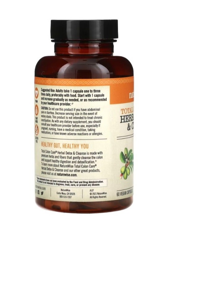 NatureWise Complete Colon Care Herbal Blend for Detox, Purification, and Natural Intestinal Cleansing - 60 Vegan Capsules. A Natural Laxative Formula for Liver Cleansing and Digestive Ease - Image 2