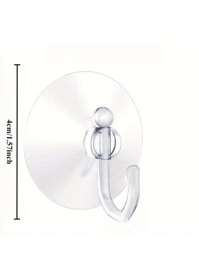 Transparent 10pcs Strong Suction Cup Hooks Non Marking Wall Mount For Glass Window Bathroom - Image 1