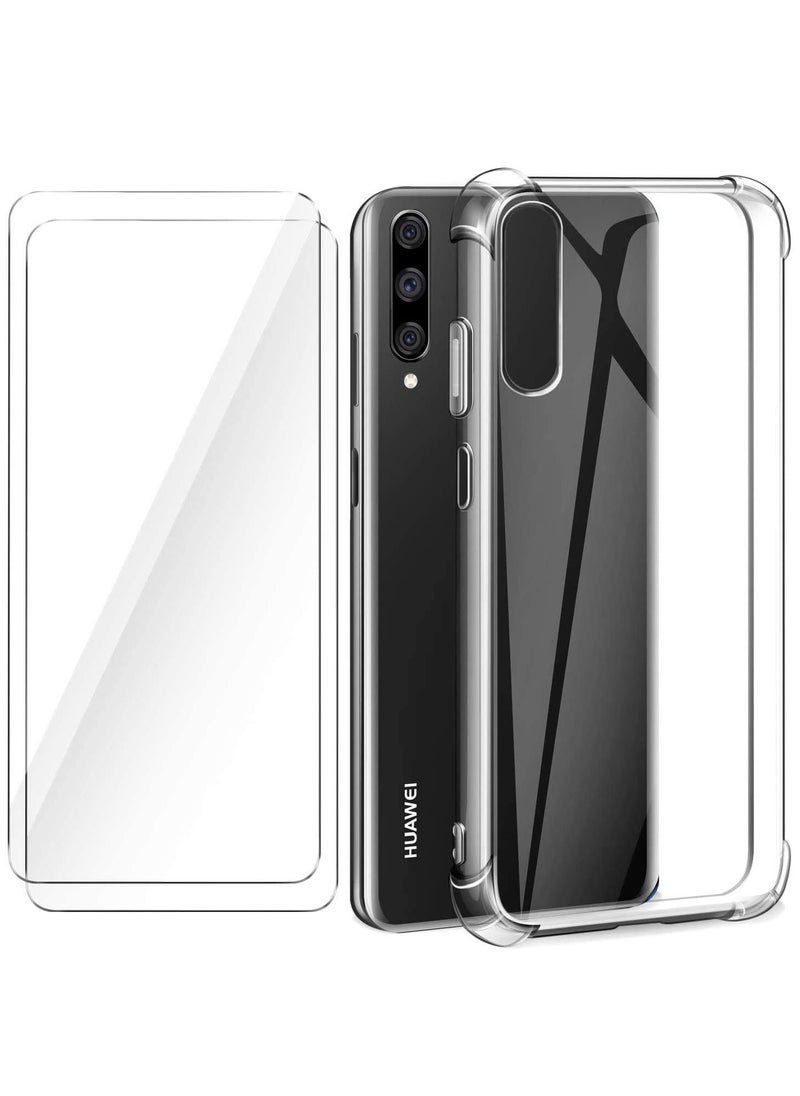 ELTRAZONE - Huawei Y9s Case with 2 Pack Screen Protector, Clear Huawei Y9s Case Cover, Tempered Glass Film - Image 1