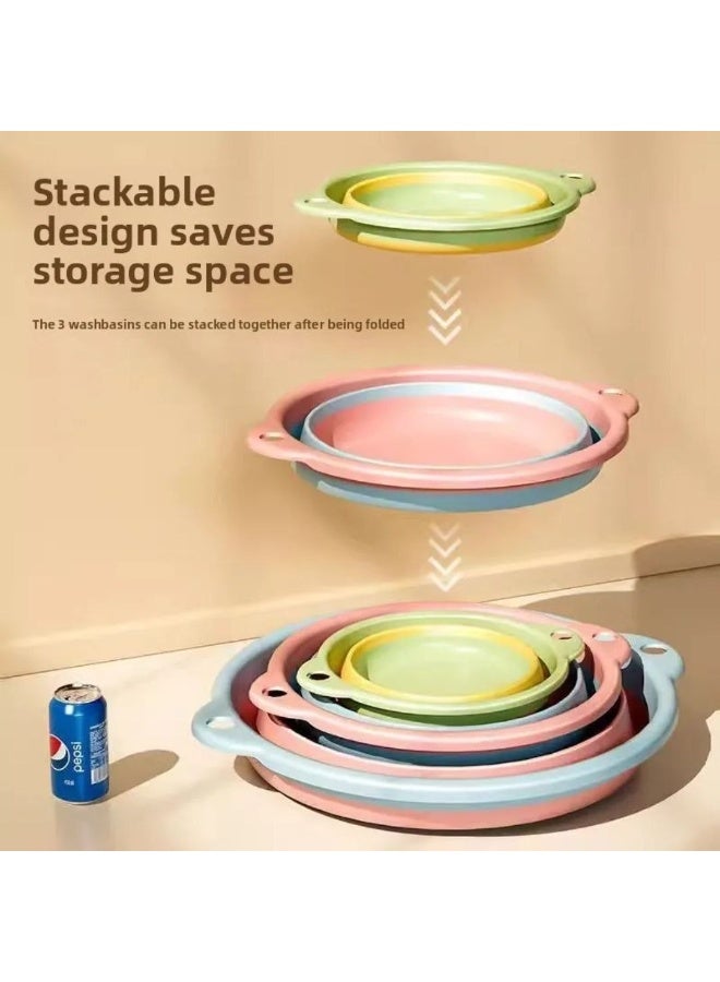 Foldable Silicone Washing Basin with Handles - Image 4