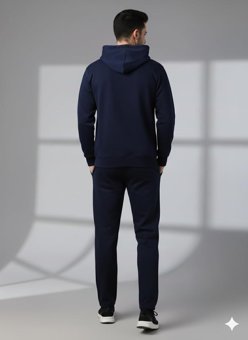 Mack Jonney Solid Track Suit for men | Co-ord Set | Warm Fleece Tracksuit Set | Full Sleeve Hoodie-M4934 - Image 5