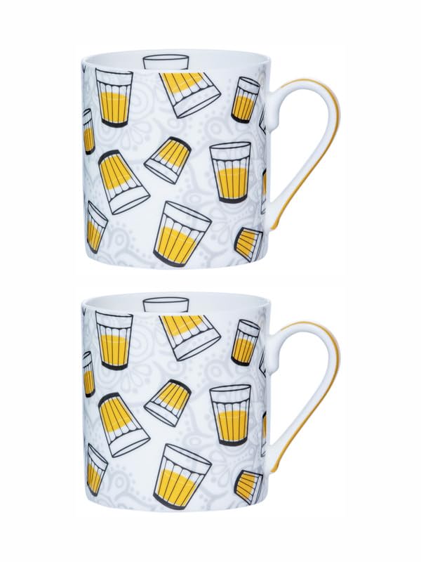 Goodhomes Bone China TeaCoffee Large Mug Set of 2pcs 320ml Chai - Image 2