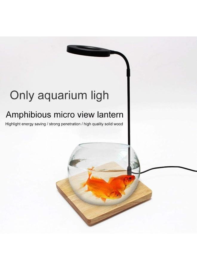 Generic LED Aquarium Light 360 Degree Nano Fish Tank Light with Bamboo Board  - Image 1