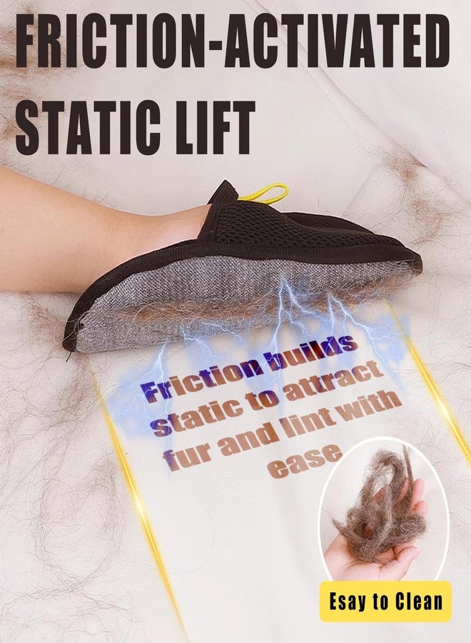 CAThrone Pet Hair Removal Glove for Furniture, Carpet, Clothes and Car Seats, Electrostatic Cat & Dog Hair Removal Tool, Reusable Pet Hair Remover Glove with Silvervine Sticks (Black, 2 Gloves & 1 Stick) - Image 4