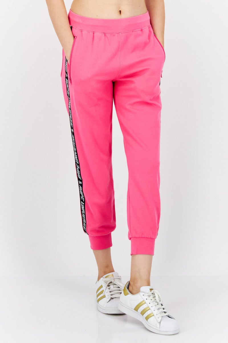 Aape By A Bathing Ape Women Regular Fit Stripe Jogger Pant, Pink - Image 1
