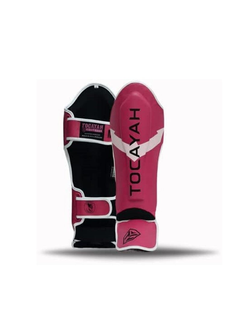 TOCAYAH Tocayah Classic Pink Shin Guard Boxing Training Safety Shin Guard | Protective Sleeves Leg Pad Boxing protective Gear Safety Shin Guards Martial Arts Boxing Gym Training And Football Leg Pads - Image 1