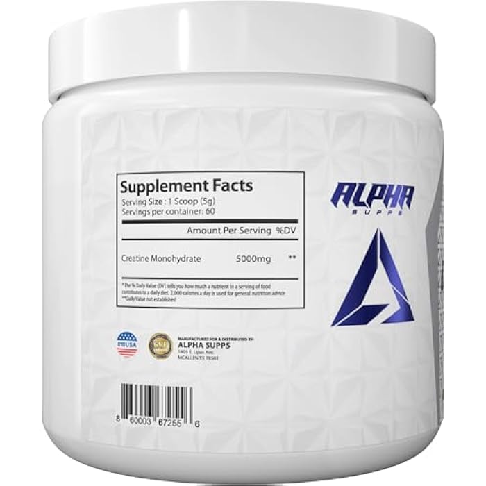 Alpha Supps - Alpha Creatine Monohydrate Powder Supports Muscle Growth | Micronized | Unflavored | 300 Grams - 60 Servings - Image 4