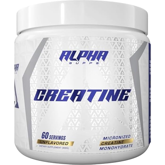 Alpha Supps - Alpha Creatine Monohydrate Powder Supports Muscle Growth | Micronized | Unflavored | 300 Grams - 60 Servings - Image 1