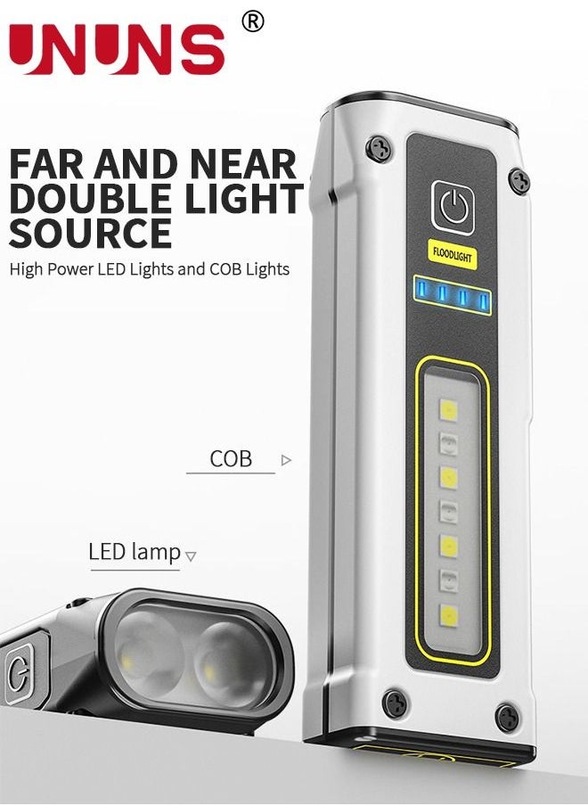 UNUNS - Rechargeable LED Flashlight,Super Bright Flashlight With Battery Display And 3 Modes,Waterproof Torch Light With Magnetic Tail,COB Side Lights For Camping Emergencies - Image 1