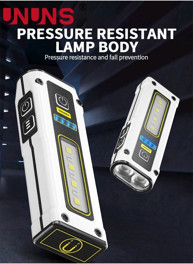 UNUNS - Rechargeable LED Flashlight,Super Bright Flashlight With Battery Display And 3 Modes,Waterproof Torch Light With Magnetic Tail,COB Side Lights For Camping Emergencies - Image 1