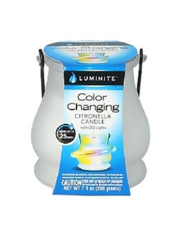 Color Changing Citronella Candle with LED Light Multicolour 8.71 x 8.71 x 9.70 cm 22248-LED